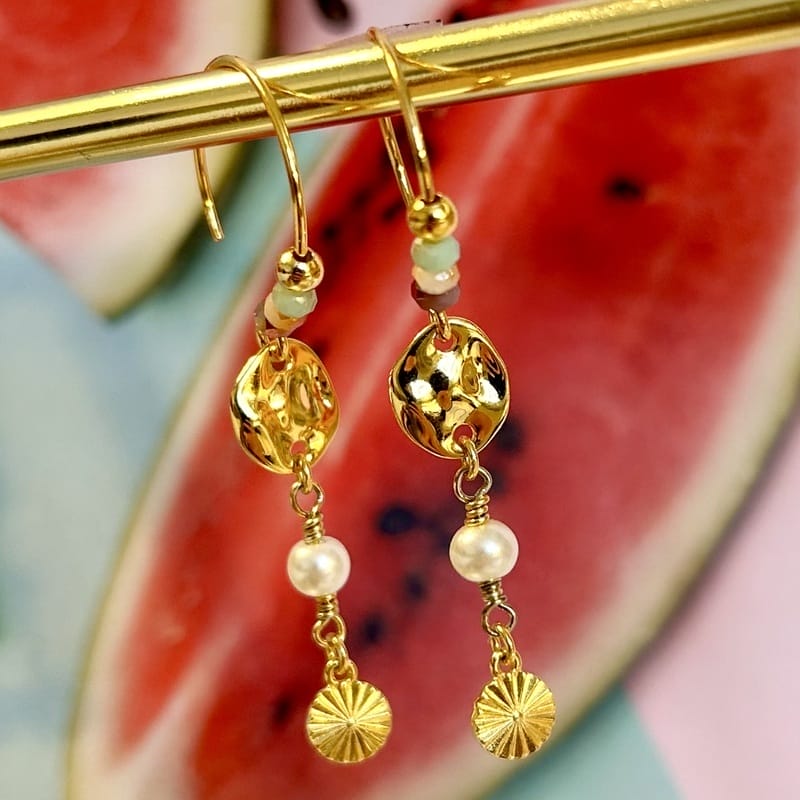 Håndlavede øreringe i forgyldt sølv