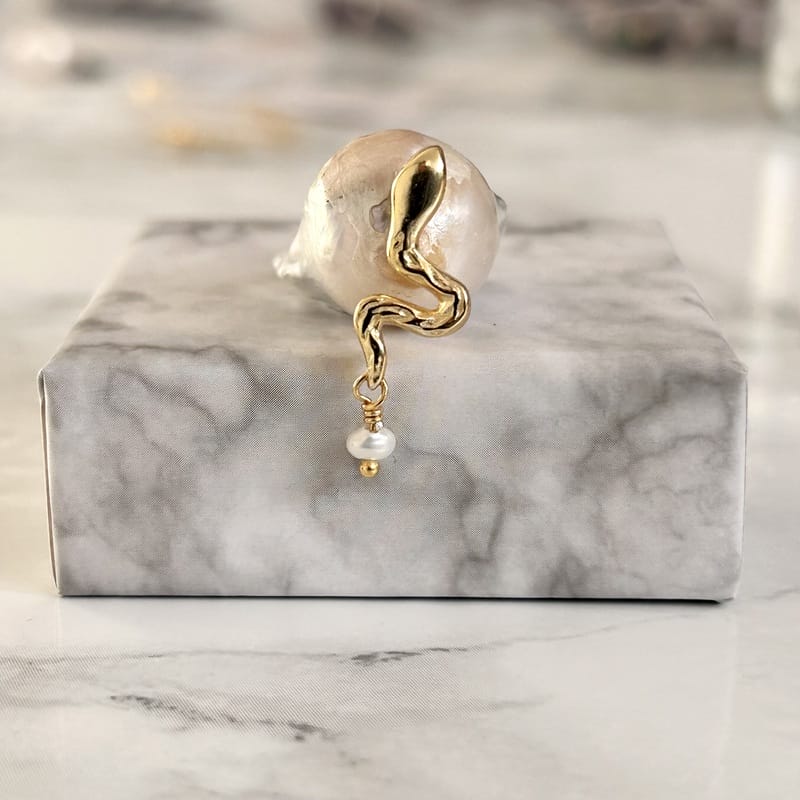 Forgyldt ørering med slange til mix & match